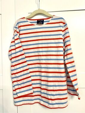 Saint James for J Crew Kids Long-Sleeve Shirt, Light Blue & White Striped Tee